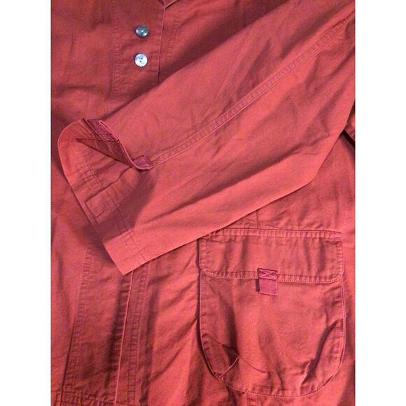 J. Jill Utility Jacket Blazer Burnt rust orange Pockets buttons Cotton 3XL - Picture 5 of 9